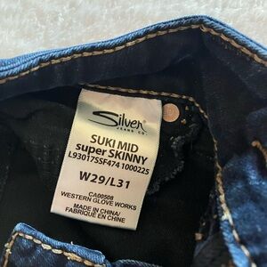 Silver Jeans Suki Mid Super Skinny in Dark Blue